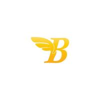 letter b logo pictogram illustratie met vleugels vector