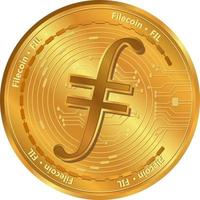 filecion fil gouden coin.cyptocurrency token concept.digital geld wisselen. vector