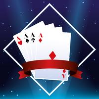 Casino kaarten embleem vector