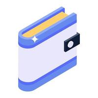 cash portemonnee icoon in isometrische stijl, vector