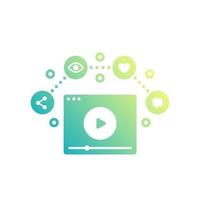 pictogrammen voor videostreaming, vlog en video-inhoud vector