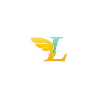 letter l logo pictogram illustratie met vleugels vector