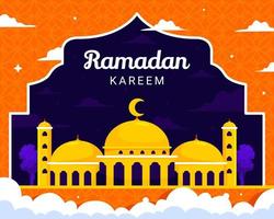 elegante ramadan-achtergrond met vlak effect vector
