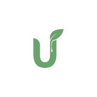 letter u pictogram blad ontwerp concept sjabloon vector