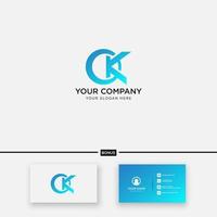 ck letter logo monogram k logo vector