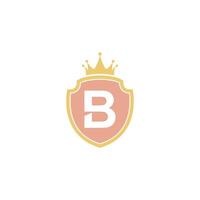 letter b met schild pictogram logo ontwerp illustratie vector