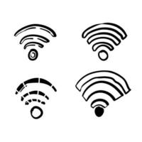 handgetekende doodle wifi icoon collectie vector