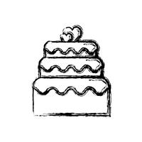 zoete cake pictogram vector