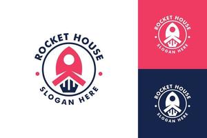 raket huis modern logo ontwerp vector