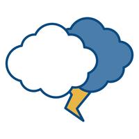 wolk en donder pictogram vector