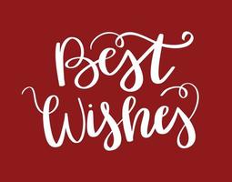 beste wensen kerst hand belettering tekst voor wintervakantie ontwerp, kaarten, geschenken. kalligrafie vectorillustratie. wit en rood. vector