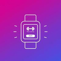 slim horloge met fitness-app, ui-ontwerp, lijnvector vector