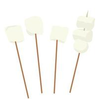 marshmallows instellen op de takken voorraad vectorillustratie. snoepgoed. geïsoleerd op een witte achtergrond vector