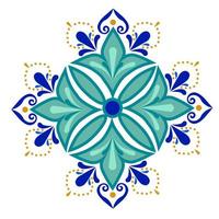 Marokkaanse bloem vector stock illustratie. berkenpatroon in traditionele geometrische vormen. islamitische sieraad. geïsoleerd op een witte achtergrond.