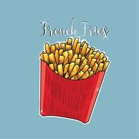 Franse frietjes illustratie vector