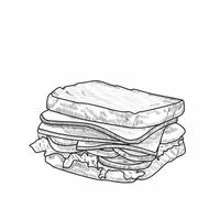 sandwich illustratie op witte achtergrond