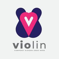 viool - liefde en zorg logo vector