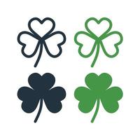 klaverblad vector set geïsoleerd op een witte achtergrond. klaverbladsymbool voor st patrick's day en daar is uw website-ontwerp. vectorillustratie.