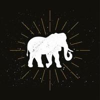 retro olifant silhouet logo vector