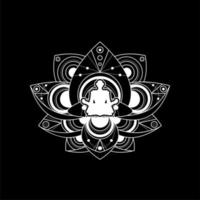 lotus yoga logo sjabloon vrouwelijke zen meditatie vector