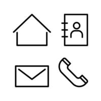 contact icon set vector design, eenvoudige lijn icon