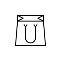 vector van een papieren zak, boodschappentas icoon