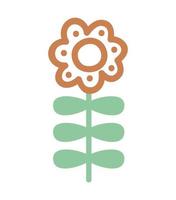 vector volkskunst bloem geïsoleerd op een witte achtergrond. bloemen Scandinavische stijl decoratief element. mooie lente of zomer clipart geïsoleerd op een witte achtergrond