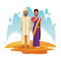 Indiase paar india cartoon vector