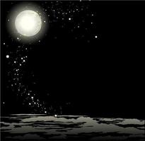nacht maan op de achtergrond van de lucht natuur landschap vector