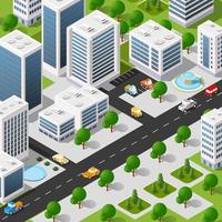 levensstijl scène stedelijke isometrische 3d illustratie van een stad vector