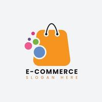 creatief modern abstract e-commerce logo-ontwerp, kleurrijke gradiënt online boodschappentas logo-ontwerpsjabloon vector