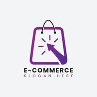 creatief modern abstract e-commerce logo-ontwerp, kleurrijke gradiënt online boodschappentas logo-ontwerpsjabloon vector