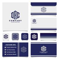 creatieve brief drc monogram logo sjabloon met envelop en visitekaartje vector