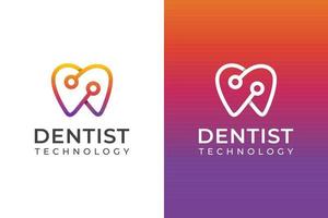 vector pictogram medische technologie voor tandarts, repareer tanden logo-ontwerp