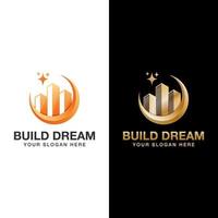 bouw droomlogo, bouwer, bouw logo-ontwerpsjabloon voor vector