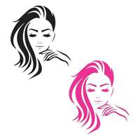 schoonheidshaar en cosmetisch logo vector