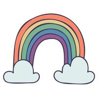 regenboog. hand getekende lente pictogrammen. vector