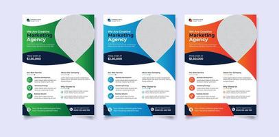 moderne a4-flyersjabloon voor digitaal marketingbureau vector