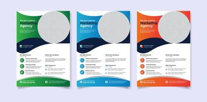 moderne a4-flyersjabloon voor digitaal marketingbureau vector