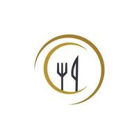 vork en lepel restaurant logo vector sjabloon