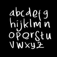 handgeschreven brush script zwart wit engels alfabet belettering doodle brief vector