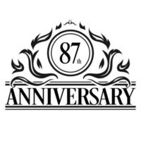 luxe 87e verjaardag logo illustratie vector. gratis vector