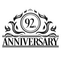 luxe 92e verjaardag logo illustratie vector