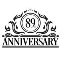 luxe 89e verjaardag logo illustratie vector