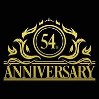 luxe 54e verjaardag logo illustratie vector. gratis vectorillustratie vector