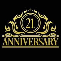 luxe 21e verjaardag logo illustratie vector.free vector illustratie