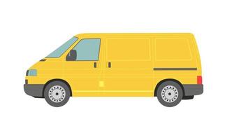 grote gele bestelwagen op een witte achtergrond - vector