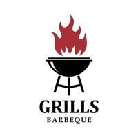 grills barbecue logo vector