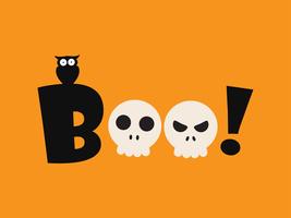 Vector illustratie van Halloween-boe-geroep - het malplaatje van de groetkaart