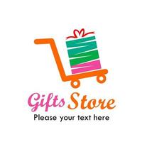 cadeau winkel logo sjabloon illustratie. geschikt voor cadeauwinkel, online winkel, web, media, games, enz. vector